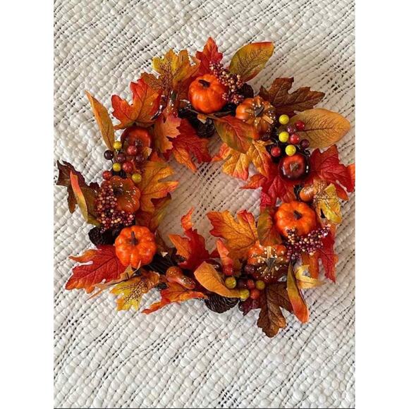 Beautiful Fall Thanksgiving Halloween Door Wreath 16” - Picture 2 of 8